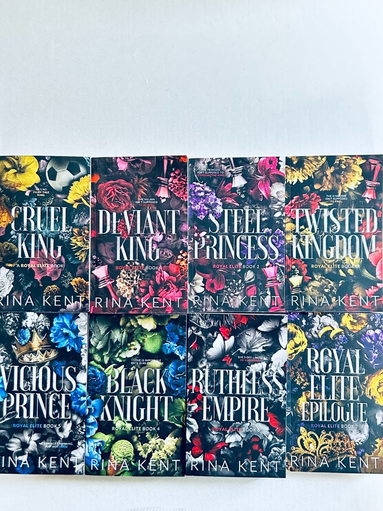 Lot of 8 .. Complete Set Royal Elite Series (Trade Paperbacks) by Rina Kent OOP