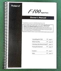 Roland F-100 Owner’s Instruction Manual: 44 Pages & Protective Covers!
