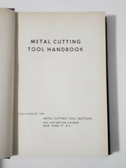 Metal Cutting Tool Institute METAL CUTTING TOOL HANDBOOK 2nd Ed. 1950 HC