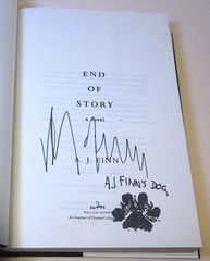 SIGNED End of Story by A.J. Finn FIRST EDITION WITH PAW STAMP New