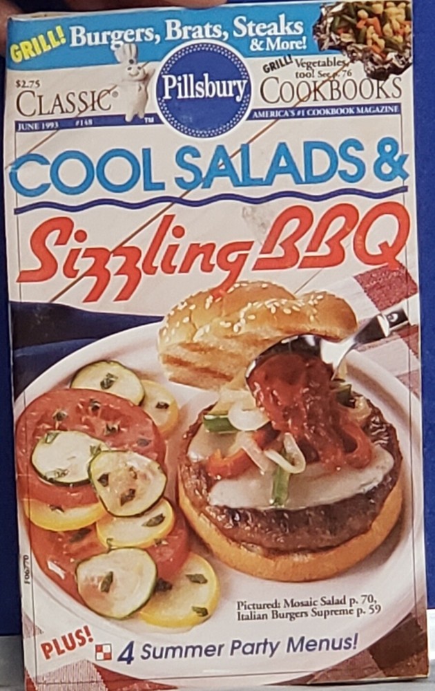 COOL SALADS & SIZZLING BBQ Classic COOKBOOK #148 PILLSBURY Jun 93 Retail $2.75