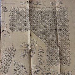 Rare Antique French Embroidery Pattern Sheet – Cendrillon Journal (October 1858)