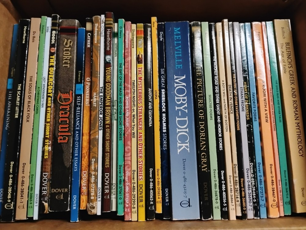 Lot of 34 Dover paperbacks, classics Twain, Dracula, Moby-Dick and more