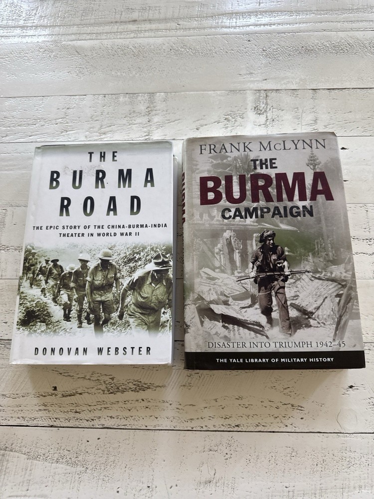 Burma Road & Burma Campaign WWII HC DJ Lot 2 Donovan Webster Frank McLynn