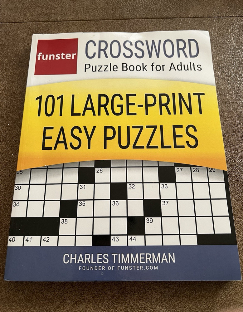 Funster Crossword Puzzle Book for Adults Paperback Large Print Charles Timmerman