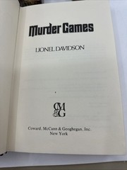 Lionel Davidson Murder Games 1st US 1978 HC DJ Gold Dagger (AD-2)