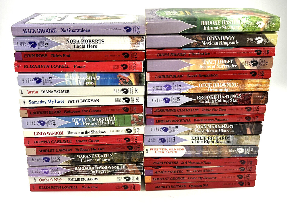 Vintage Harlequin Silhouette Romance Fiction Paperback Books Lot of 32 1980s