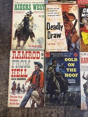 Lot Of 12 Vintage Western Paperback Books 1950’s & 60’s Mixed Authors -Good