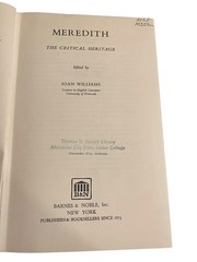 Meredith The Critical Heritage Ioan Williams 1971 Barnes & Noble