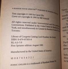 Zodiac Chillers Books 1-6 First Edition SOLD AS A SET