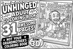 Unhinged Digital Adult Coloring Book | 31 Pages Pop Culture Satire & Chaos