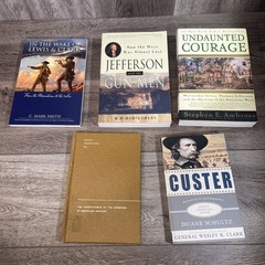 American Frontier History Lot (5 Books) Lewis & Clark, Custer, Jefferson – HC/PB