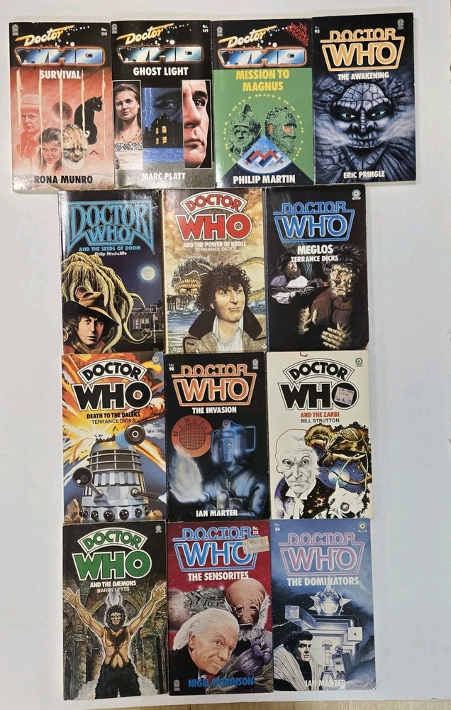 Lot Of 13 Vintage Dr Who Target Books 1980s Survival Ghost Magnus Kroll Meglos