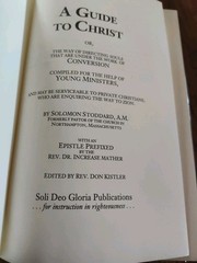 Guide to Christ-Way to Direct Souls by Puritan Solomon Stoddard SOLI DEO GLORIA