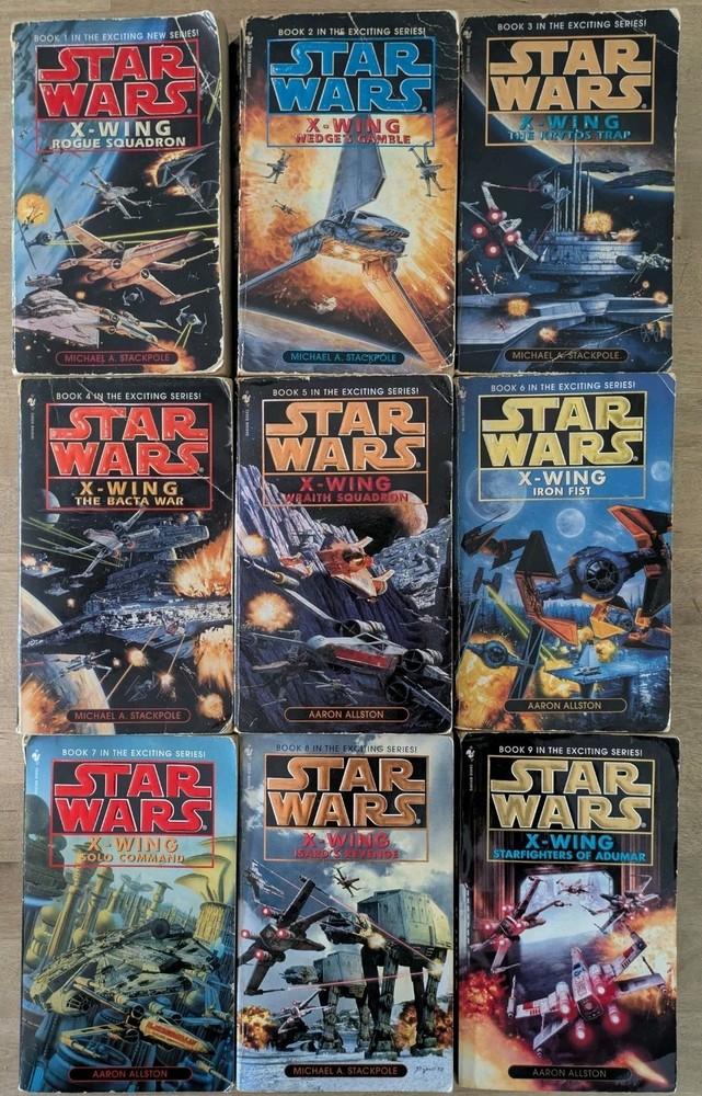 Star Wars X-Wing Complete Book Series 1-9 Paperback Lot Set Stackpole Allston