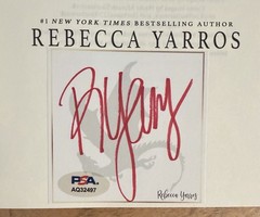 SIGNED Rebecca Yarros Fourth Wing Holiday 1st Edition Book PSA DNA COA Autograph