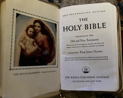 Holy Bible King James Translation Leather Cover Good Zipper Mid 50’s Small World