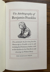 Autobiography of Benjamin Franklin 1951 from Manuscripts HC SC Sandglass Heritag