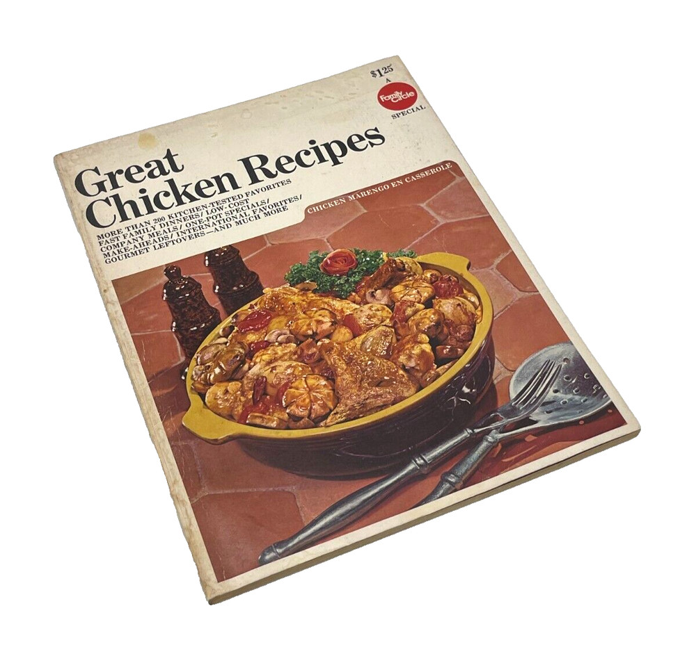Family Circle Great Chicken Recipes Cookbook Vintage 1969-168 pages. See Video