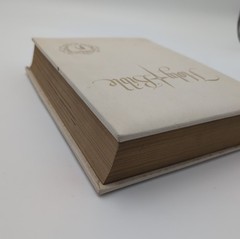 Vintage Large Holy Bible King James Version 1960 White Gold Edges HC Georgia
