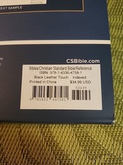 CSB Ultrathin Reference Bible, Black Leather Touch, Indexed