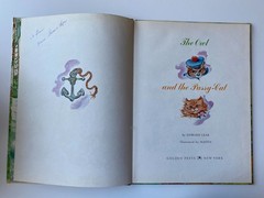 OWL PUSSY-CAT~Big Golden Bk 1964~EDWARD LEAR~Masha~9.5″x12.75″~