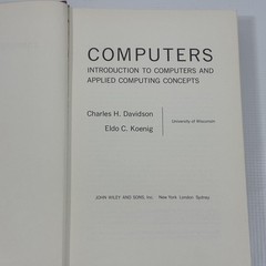 Vintage 1967 Computers Introduction to Computing Concepts HC Wiley Davidson