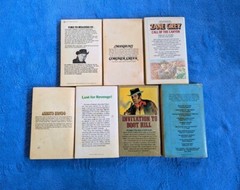 WESTERN 7 Paperback Book Lot Vintage Zane Grey Chuck Martin Action