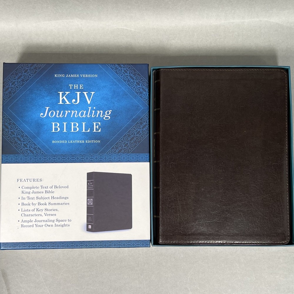 Like NEW KJV Journaling Bible Bonded Leather Edition Barbour Headings Summaries