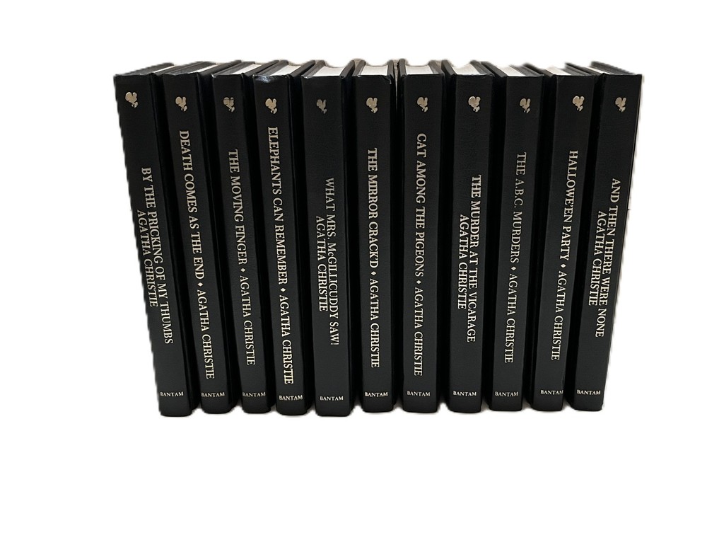AGATHA CHRISTIE Lot of 11 Mystery Collection Hardcover Leatherette Books BANTAM