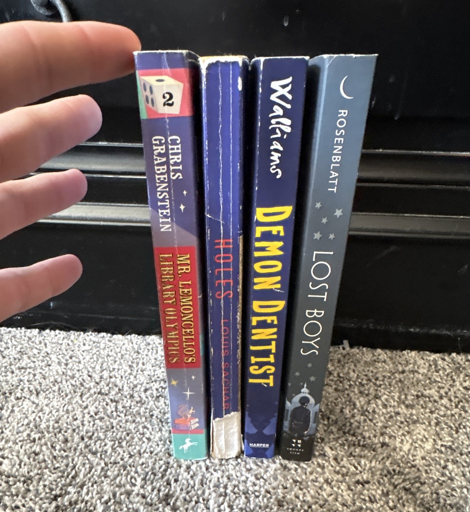YA Fiction Paperback Book Lot (4): Holes, Demon Dentist, Lost Boys