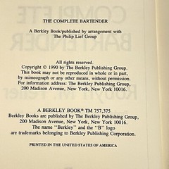 Vintage 1990 The Complete Bartender – Hardback Book – Mixology Recipies