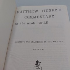 Complete In 2 Volumes MATTHEW HENRYS COMMENTARY ON THE WHOLE BIBLE REVELL BOOKS