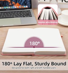 ALKALO Blank Journal Notebook 365 Pages, A5 Leather Sketch Book for Drawing W…