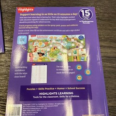 Set of 4,Highlights Kindergarten Success 15 Minutes a Day Learning Fun Workbooks