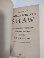 George Bernard Shaw 4 Plays Man and Superman, Candida, Arms and the Man, Mrs. W.