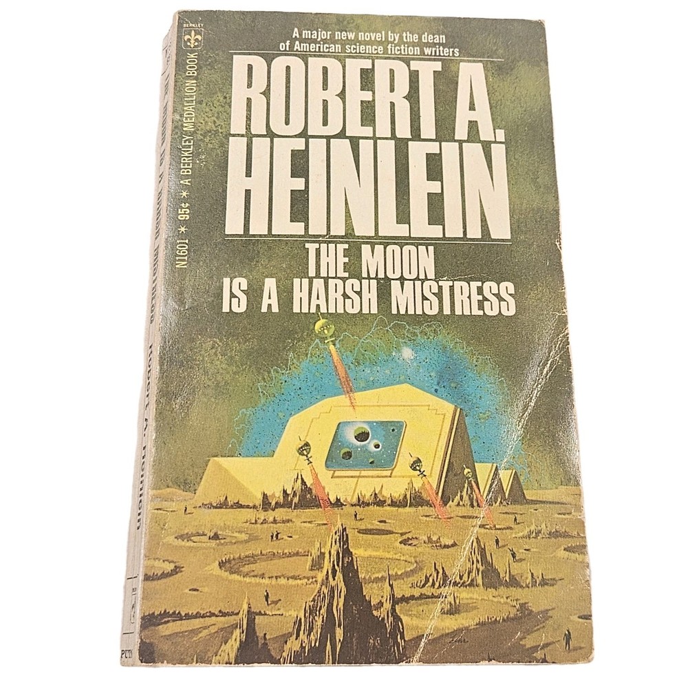 The Moon is a Harsh Mistress Robert A Heinlein 1968 PB Berkley VTG SF Medallion