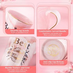 Sophisticated 14oz Pink Marble Ceramic Mug – Microwave & Dishwasher Safe Gift