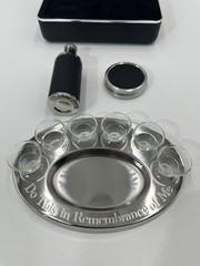 Legacy Portable Communion Set 6 Glasses Stainless Steel Host Wine Set Last Right