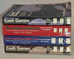 Lot of 4 Dan Harrington Books Cash Games Hold 'Em Vol 1 & 2