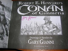 ROBERT E. HOWARD CONAN OF CIMMERIA 2 GARY GIANNI SIGNED SKETCHBOOK + PLATE