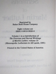 Sermons of Martin Luther (8 Volume Set Lot Complete) HC – Baker Book