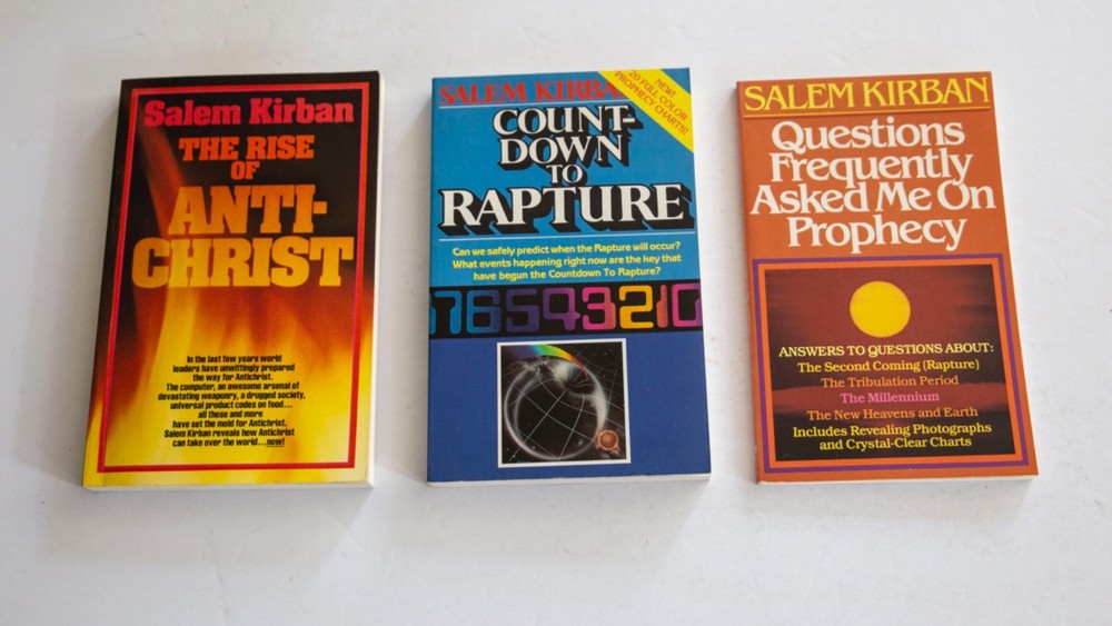 Salem Kirban Lot of 3 PB-1980’s-Rise of Anti-Christ, …Prophecy, …Rapture-VG