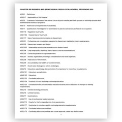 Florida Statutes Chapter 455, 2024 Business and Professional Regulation:…