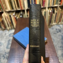 Collins Genuine Morocco Black Leather Red Letter Concordance Bible