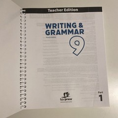BJU Press Writing & Grammar Grade 9 Teacher’s Edition Part 1 4th Edition