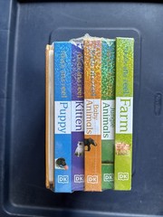 DK Touch and Feel Book Set Farm Kitten Puppy Baby Animals Jungle Dinosaur 6 Lot