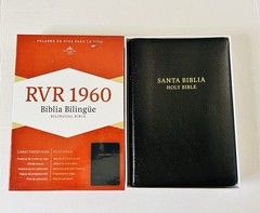 SANTA BIBLIA BILINGUE BIBLE RVR 1960 KJV SEALED BLACK LEATHER New Open/box