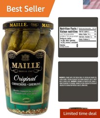 Authentic French Cornichons – Extra-Tart Gherkins for Gourmet Snacking – 13.5 oz