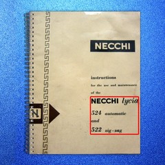 NECCHI Lycia 524 522 Sewing Machine Instruction Manual – WIRE BOUND – COVERS